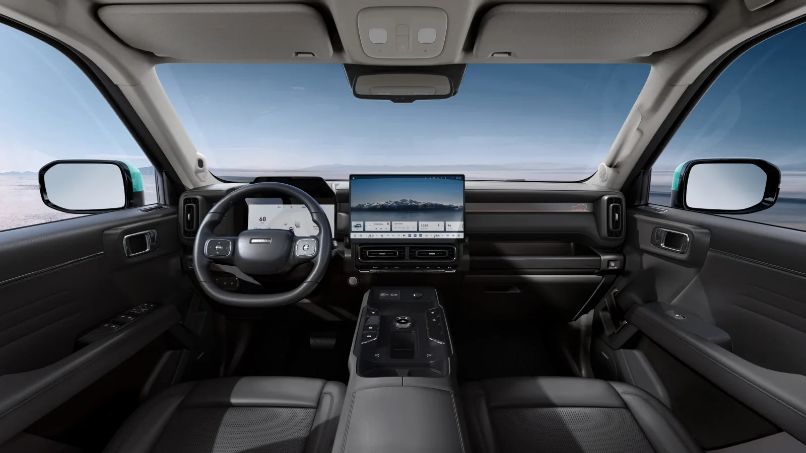 Wnętrze Haval H7 - widok na kokpit, kierownicę i ekran systemu multimedialnego