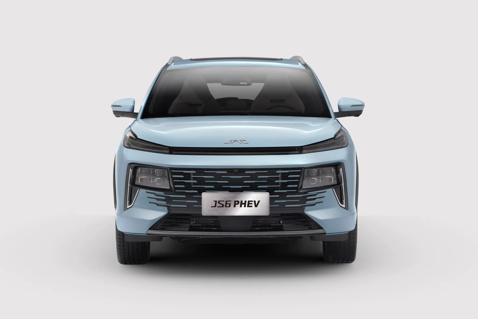 JAC JS6 PHEV z boku, zdjęcie prasowe z pełnym profilem nadwozia